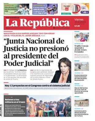 Edición Impresa - La Republica | Norte - Viernes 15 de Setiembre del 2023