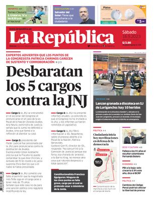 Edición Impresa - La Republica | Lima - Sabado 16 de Setiembre del 2023