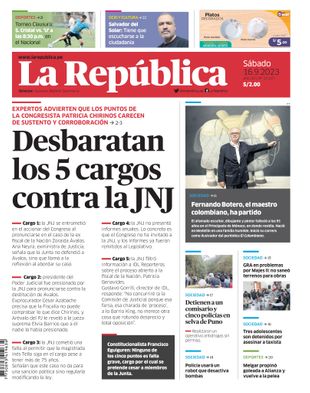 Edición Impresa - La Republica | Sur - Sabado 16 de Setiembre del 2023