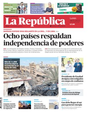 Edición Impresa - La Republica | Sur - Lunes 18 de Setiembre del 2023