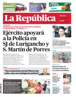 Edición Impresa - La Republica | Lima - Martes 19 de Setiembre del 2023