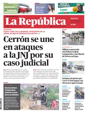 Edición Impresa - La Republica | Sur - Martes 19 de Setiembre del 2023