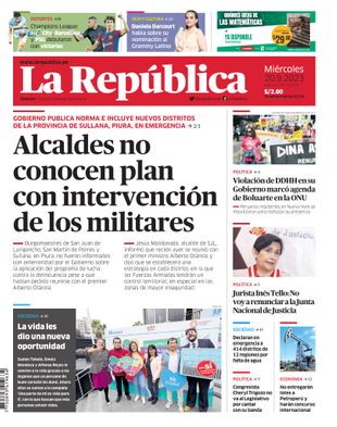 Edición Impresa - La Republica | Lima - Miercoles 20 de Setiembre del 2023