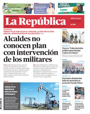 Edición Impresa - La Republica | Norte - Miercoles 20 de Setiembre del 2023