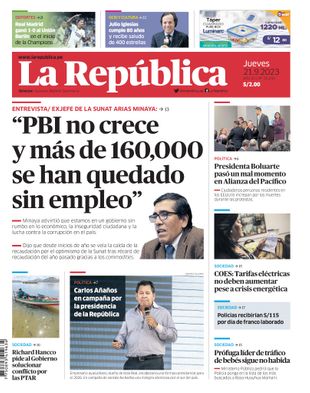 Edición Impresa - La Republica | Sur - Jueves 21 de Setiembre del 2023