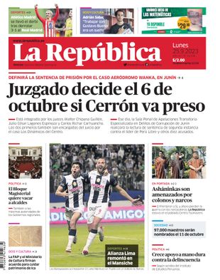 Edición Impresa - La Republica | Lima - Lunes 25 de Setiembre del 2023
