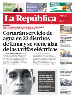 Edición Impresa - La Republica | Lima - Martes 26 de Setiembre del 2023
