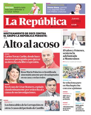 Edición Impresa - La Republica | Lima - Jueves 01 de Febrero del 2024