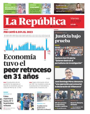 Edición Impresa - La Republica | Lima - Viernes 16 de Febrero del 2024