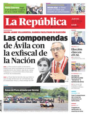 Edición Impresa - La Republica | Lima - Jueves 22 de Febrero del 2024