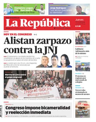 Edición Impresa - La Republica | Lima - Jueves 07 de Marzo del 2024
