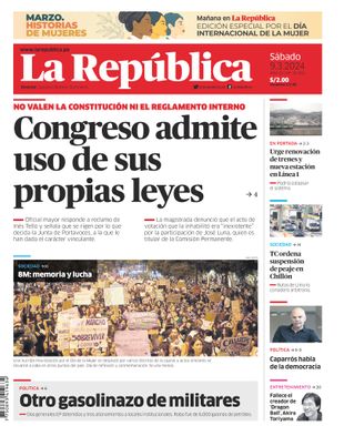 Edición Impresa - La Republica | Lima - Sabado 09 de Marzo del 2024