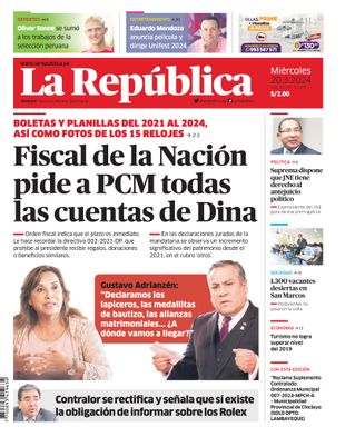 Edición Impresa - La Republica | Norte - Miercoles 20 de Marzo del 2024