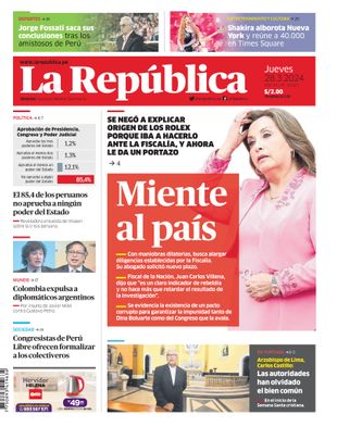 Edición Impresa - La Republica | Lima - Jueves 28 de Marzo del 2024