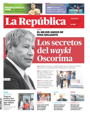Edición Impresa - La Republica | Lima - Jueves 11 de Abril del 2024
