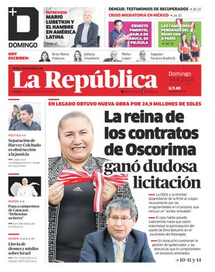 Edición Impresa - La Republica | Lima - Domingo 14 de Abril del 2024