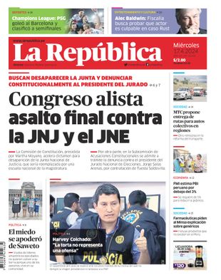 Edición Impresa - La Republica | Lima - Miercoles 17 de Abril del 2024
