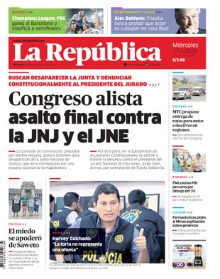 Edición Impresa - La Republica | Sur - Miercoles 17 de Abril del 2024