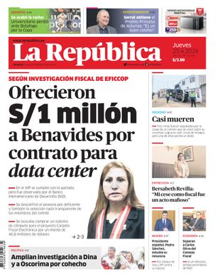 Edición Impresa - La Republica | Norte - Jueves 25 de Abril del 2024