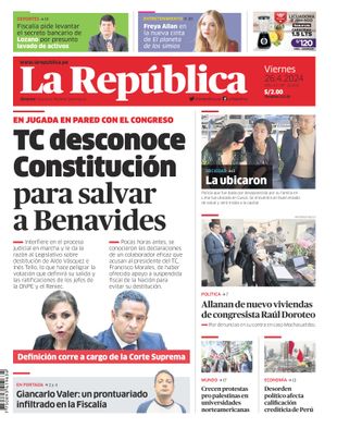 Edición Impresa - La Republica | Lima - Viernes 26 de Abril del 2024