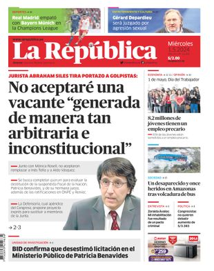 Edición Impresa - La Republica | Lima - Miercoles 01 de Mayo del 2024
