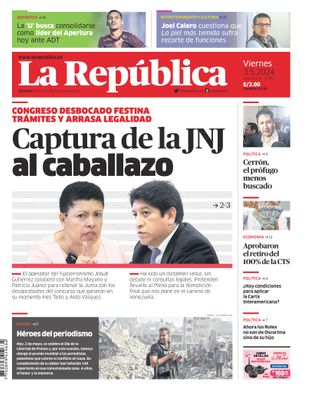 Edición Impresa - La Republica | Lima - Viernes 03 de Mayo del 2024