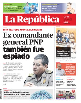 Edición Impresa - La Republica | Lima - Lunes 06 de Mayo del 2024