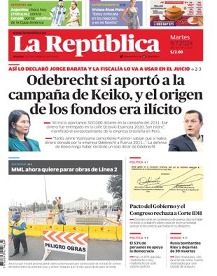 Edición Impresa - La Republica | Norte - Martes 09 de Julio del 2024