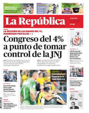 Edición Impresa - La Republica | Sur - Jueves 11 de Julio del 2024