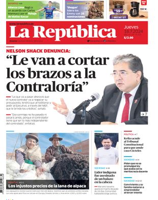 Edición Impresa - La Republica | Norte - Jueves 18 de Julio del 2024