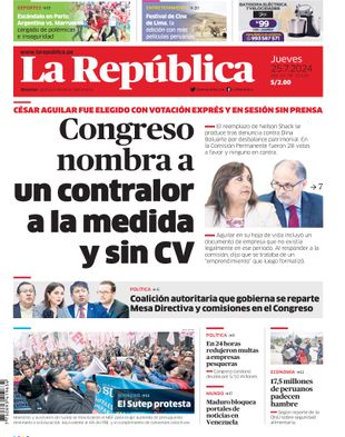 Edición Impresa - La Republica | Norte - Jueves 25 de Julio del 2024