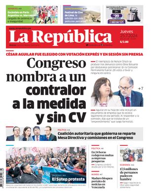Edición Impresa - La Republica | Sur - Jueves 25 de Julio del 2024