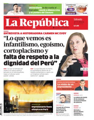 Edición Impresa - La Republica | Sur - Sabado 27 de Julio del 2024
