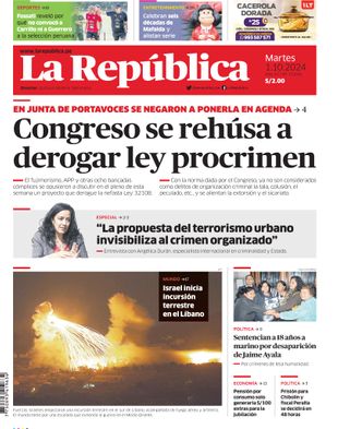 Edición Impresa - La Republica | Norte - Martes 01 de Octubre del 2024