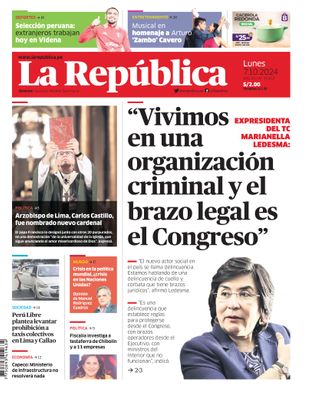 Edición Impresa - La Republica | Lima - Lunes 07 de Octubre del 2024