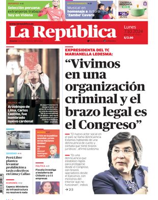 Edición Impresa - La Republica | Norte - Lunes 07 de Octubre del 2024