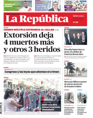 Edición Impresa - La Republica | Norte - Miercoles 09 de Octubre del 2024