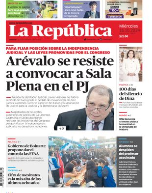 Edición Impresa - La Republica | Norte - Miercoles 16 de Octubre del 2024