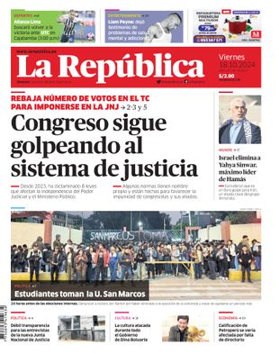 Edición Impresa - La Republica | Lima - Viernes 18 de Octubre del 2024