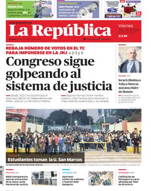 Edición Impresa - La Republica | Norte - Viernes 18 de Octubre del 2024