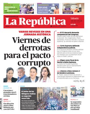 Edición Impresa - La Republica | Lima - Sabado 19 de Octubre del 2024