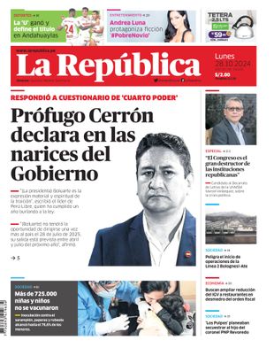 Edición Impresa - La Republica | Lima - Lunes 28 de Octubre del 2024