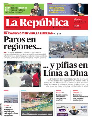 Edición Impresa - La Republica | Lima - Martes 29 de Octubre del 2024