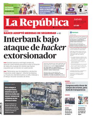 Edición Impresa - La Republica | Lima - Jueves 31 de Octubre del 2024