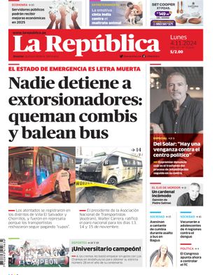 Edición Impresa - La Republica | Norte - Lunes 04 de Noviembre del 2024