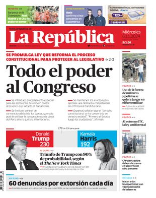 Edición Impresa - La Republica | Lima - Miercoles 06 de Noviembre del 2024