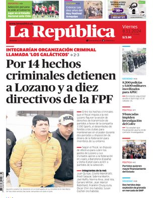 Edición Impresa - La Republica | Sur - Viernes 08 de Noviembre del 2024