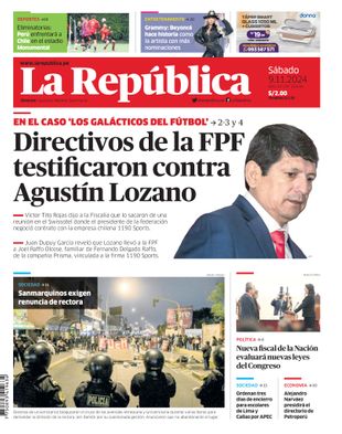 Edición Impresa - La Republica | Lima - Sabado 09 de Noviembre del 2024