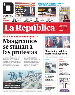 Edición Impresa - La Republica | Lima - Domingo 10 de Noviembre del 2024