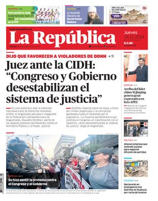 Edición Impresa - La Republica | Lima - Jueves 14 de Noviembre del 2024